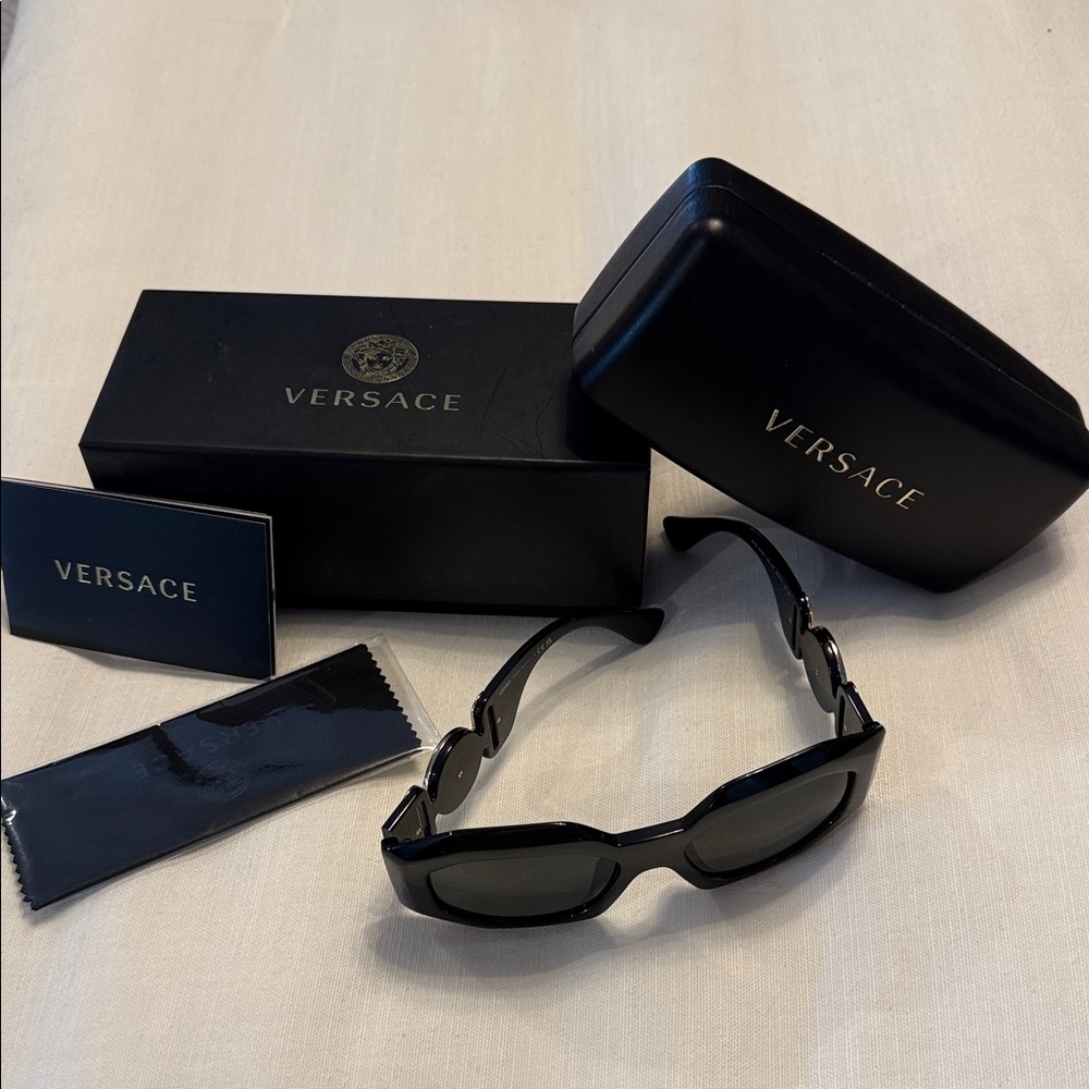 Women’s Versace, black& gold sunglasses